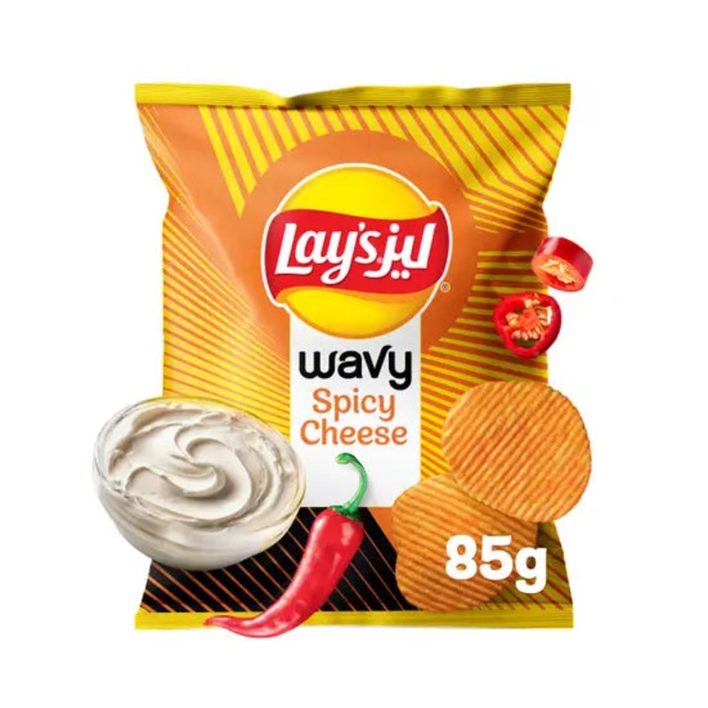 Lay’s Wavy Spicy Cheese Potato Chips 85g | Lay’s In Lebanon