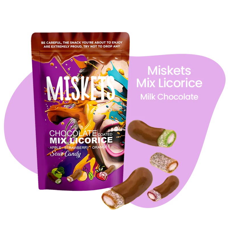 Miskets Mix Licorice Milk Chocolate 120g | Miskets In Lebanon