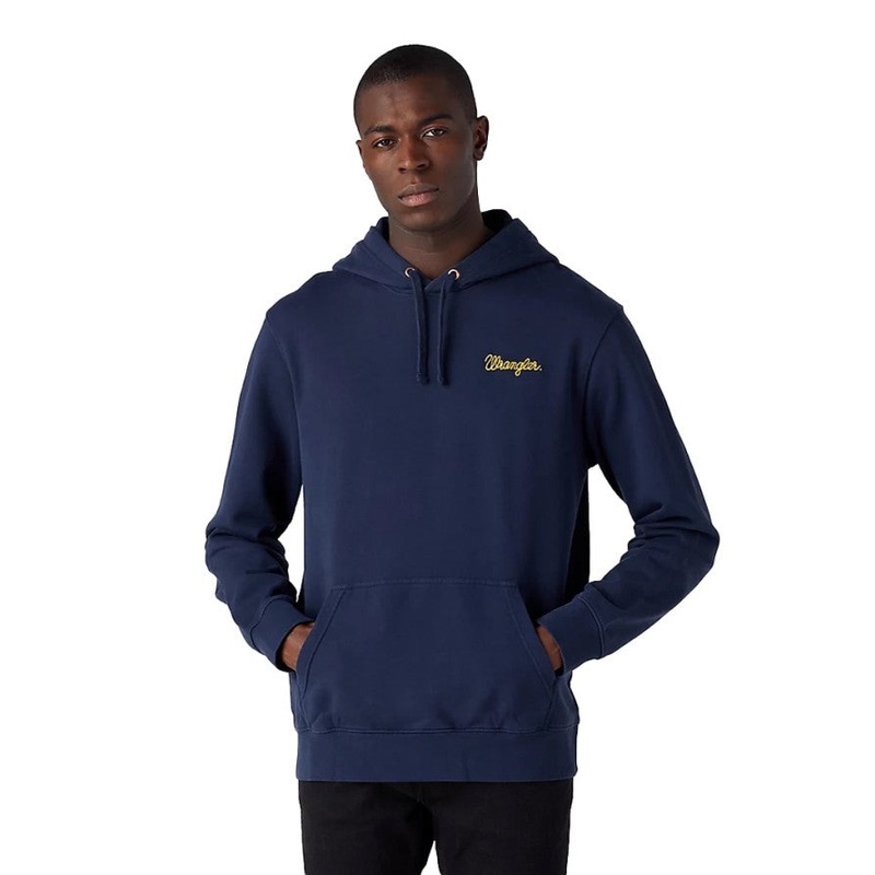 Wrangler Men’s Navy Blue Wrangler Graphic Logo Hoody | Wrangler In Lebanon