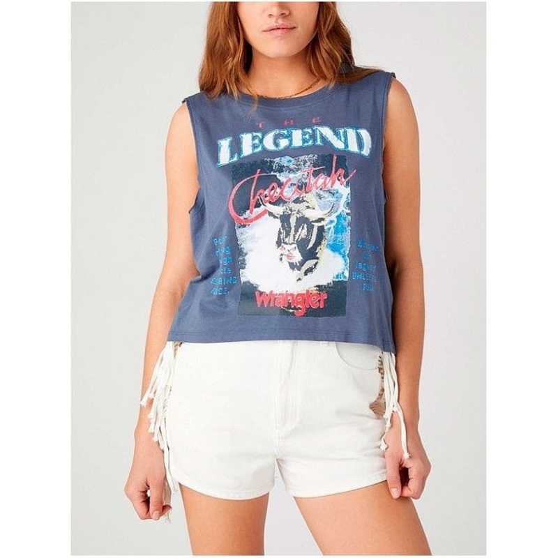 Wrangler Women’s Navy Printed Sleeveless Blouse | Wrangler In Lebanon