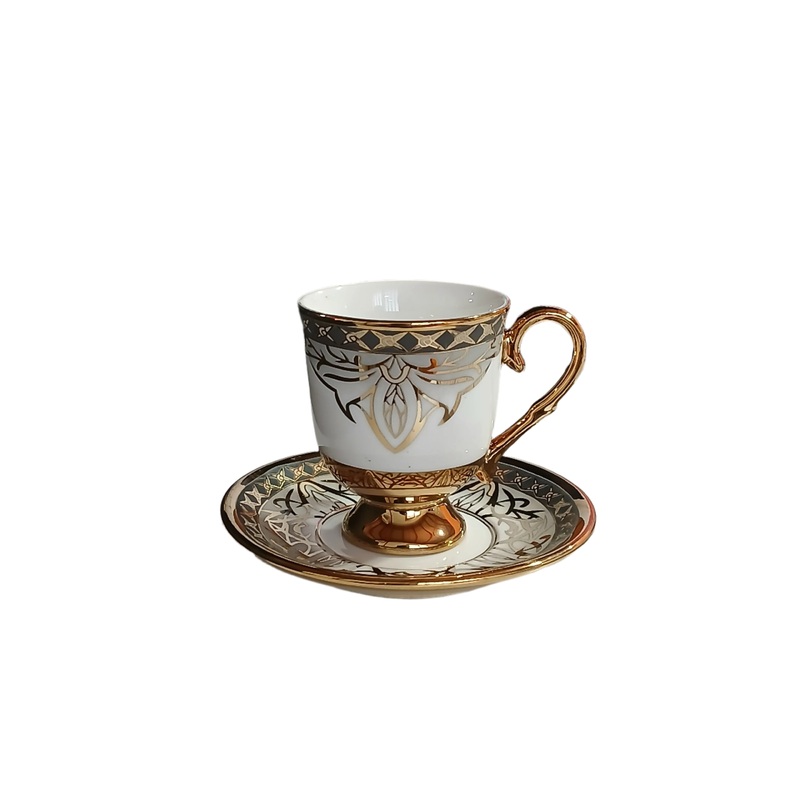 Al Sultan Ceramic Coffee Cups 6pcs + Saucers 6pcs HD26-356 | Al Sultan In Lebanon