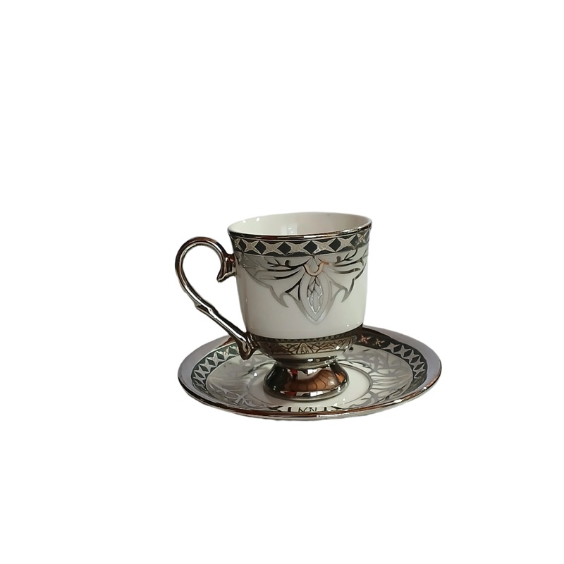 Al Sultan Ceramic Coffee Cups 6pcs + Saucers 6pcs HD26-356A | Al Sultan In Lebanon