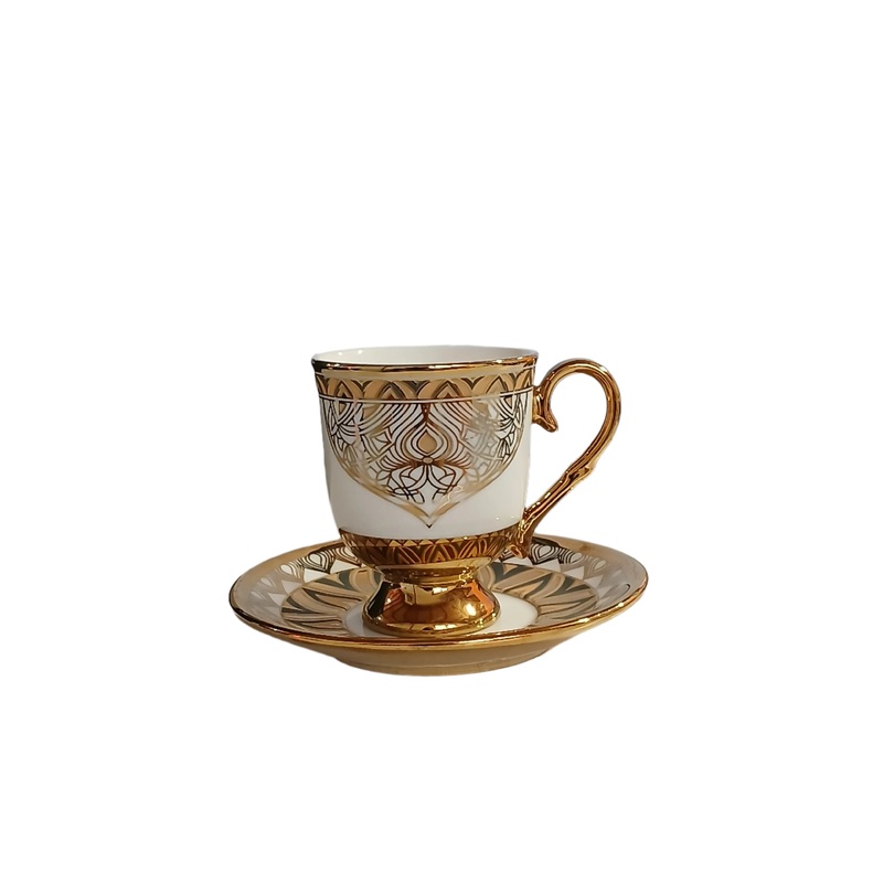 Al Sultan Ceramic Coffee Cups 6pcs + Saucers 6pcs HD26-362 | Al Sultan In Lebanon