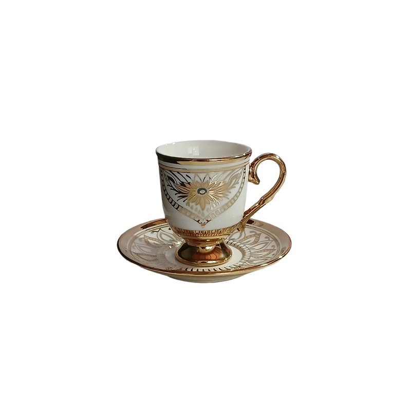 Al Sultan Ceramic Coffee Cups 6pcs + Saucers 6pcs HD28-378 | Al Sultan In Lebanon