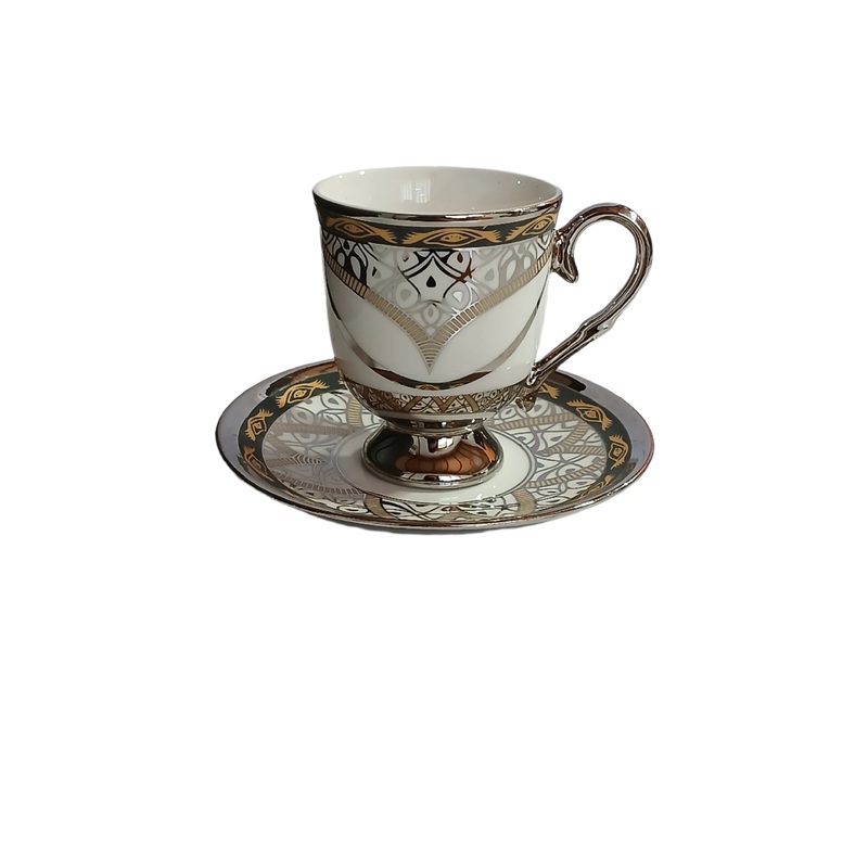 Al Sultan Ceramic Coffee Cups 6pcs + Saucers 6pcs HD28-379A | Al Sultan In Lebanon