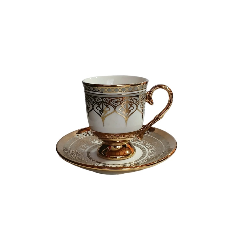 Al Sultan Ceramic Coffee Cups 6pcs + Saucers 6pcs HD28-380 | Al Sultan In Lebanon