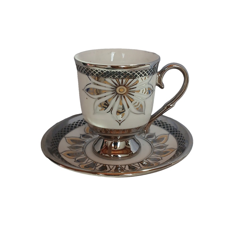 Al Sultan Ceramic Coffee Cups 6pcs + Saucers 6pcs HD28-381A | Al Sultan In Lebanon