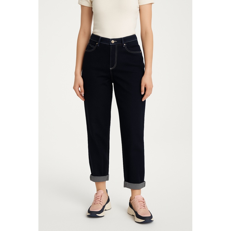 Lee Women’s Navy High Rise Comfort Tapered Boyfriend Jeans | Lee In Lebanon