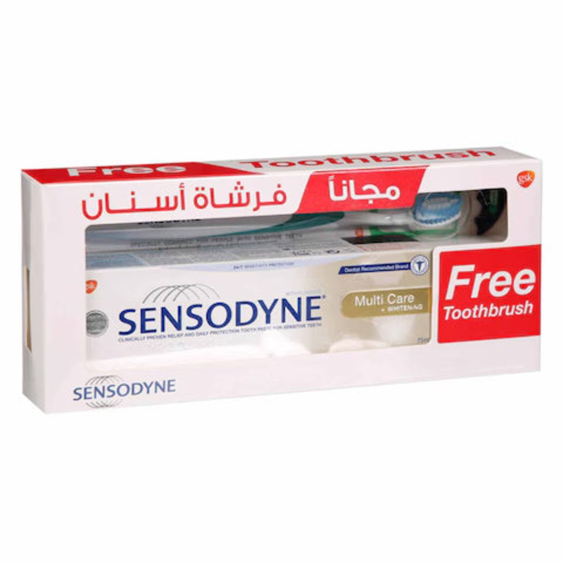 Sensodyne Multi Care Whitening Toothpaste 75ml + Toothbrush Free | Sensodyne In Lebanon
