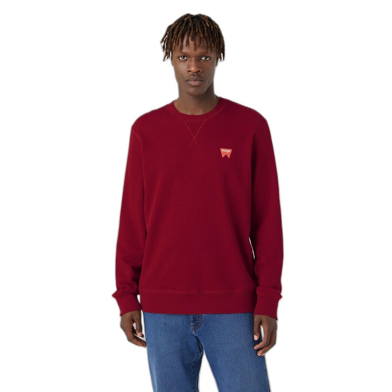 Wrangler Men’s Burgundy Sign Off Crew Neck Long Sleeve Sweatshirt  | Wrangler In Lebanon