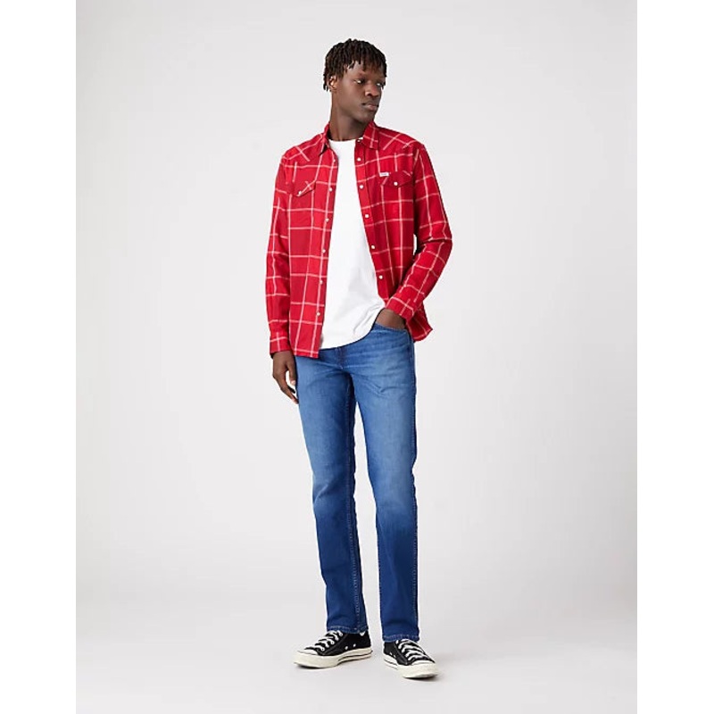 Wrangler Men’s Formula Red Western Long Sleeve Shirt | Wrangler in Lebanon