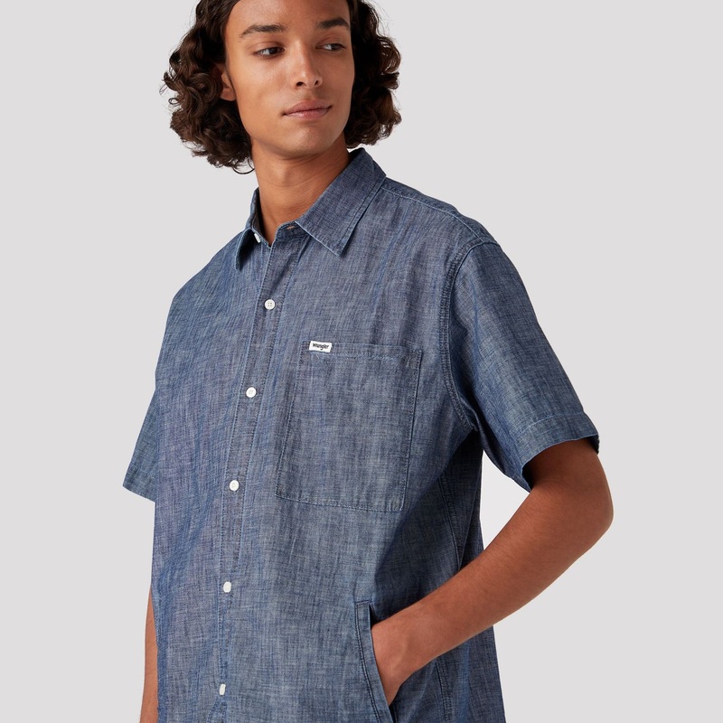 Wrangler Men’s Light Navy Short Sleeve Shacket Shirt | Wrangler In Lebanon