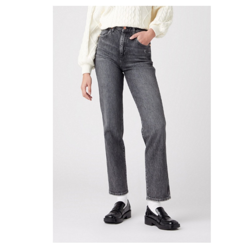 Wrangler Women’s Washed Black Stargazer Mom Denim Fit High Waist Jeans | Wrangler In Lebanon