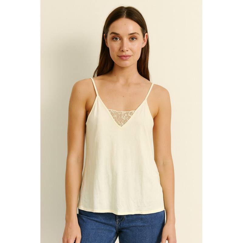 Mango Women’s Off White V-Neck Sleeveless Blouse |Mango In Lebanon
