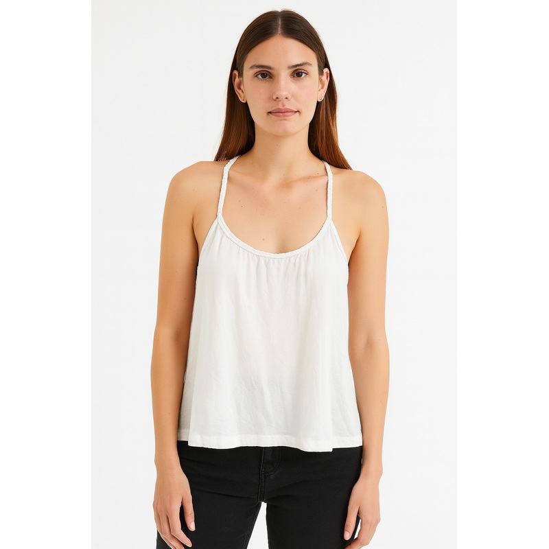 Mango Women’s White Cross-Back Sleeveless Blouse |Mango In Lebanon
