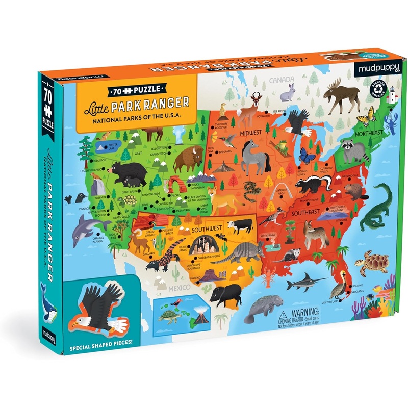 Mudpuppy National Parks Map  70 Piece Geography Puzzle | Mudpuppy In Lebanon