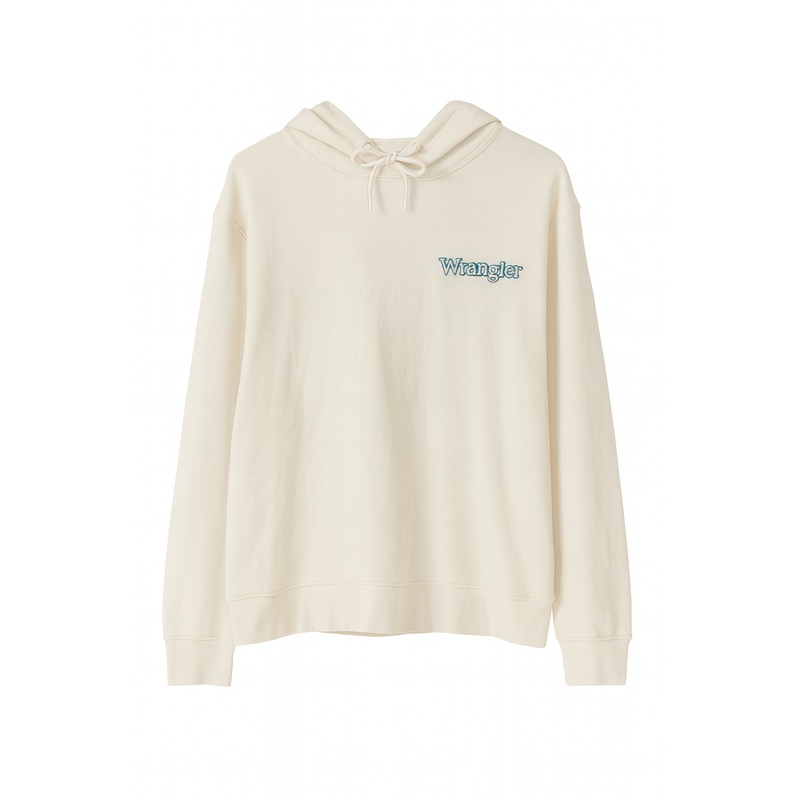 Wrangler Men’s Off White Logo Hoodie |Wrangler In Lebanon