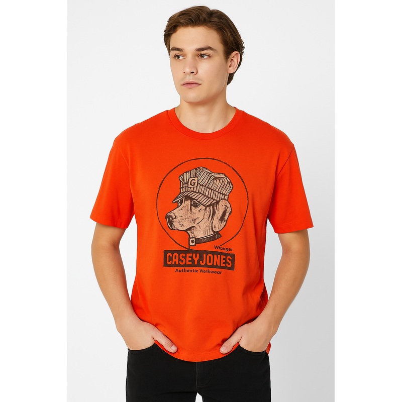 Wrangler Men’s Red Casey Jones Printed Authentic T-Shirt  | Wrangler In Lebanon
