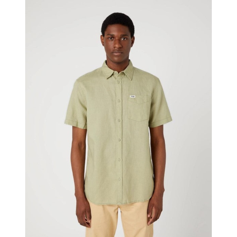 Wrangler Men’s Tea Leaf Ss 1 Pocket Shirt |Wrangler In Lebanon