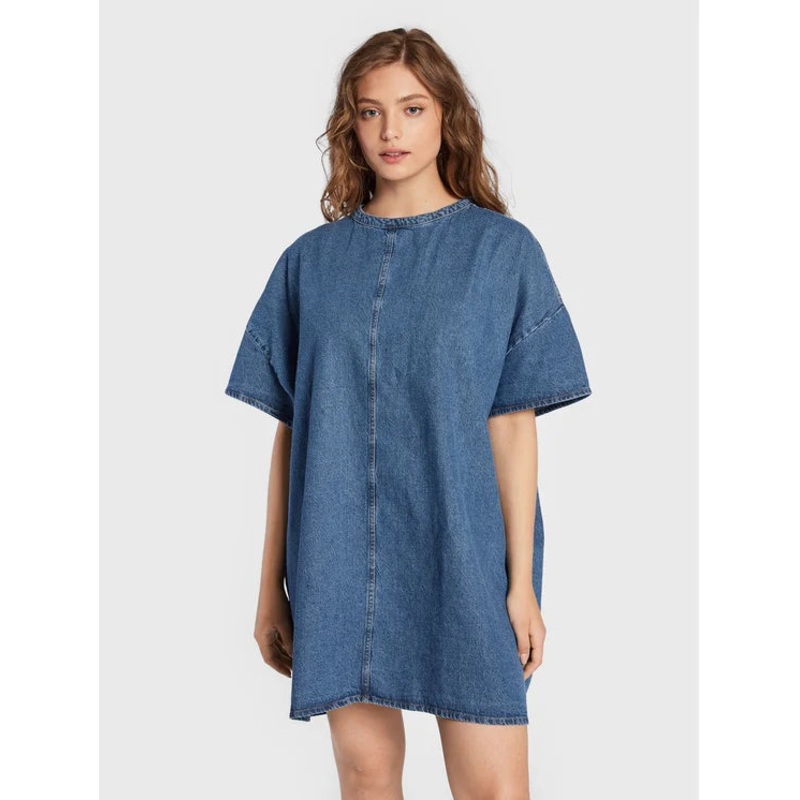 Wrangler Women’s Blue Mid Indigo Oversize Denim Tee Dress |Wrangler In Lebanon