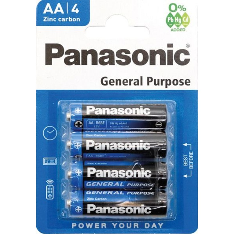 Panasonic General Purpose AA 4Pcs Batteries| Panasonic in Lebanon
