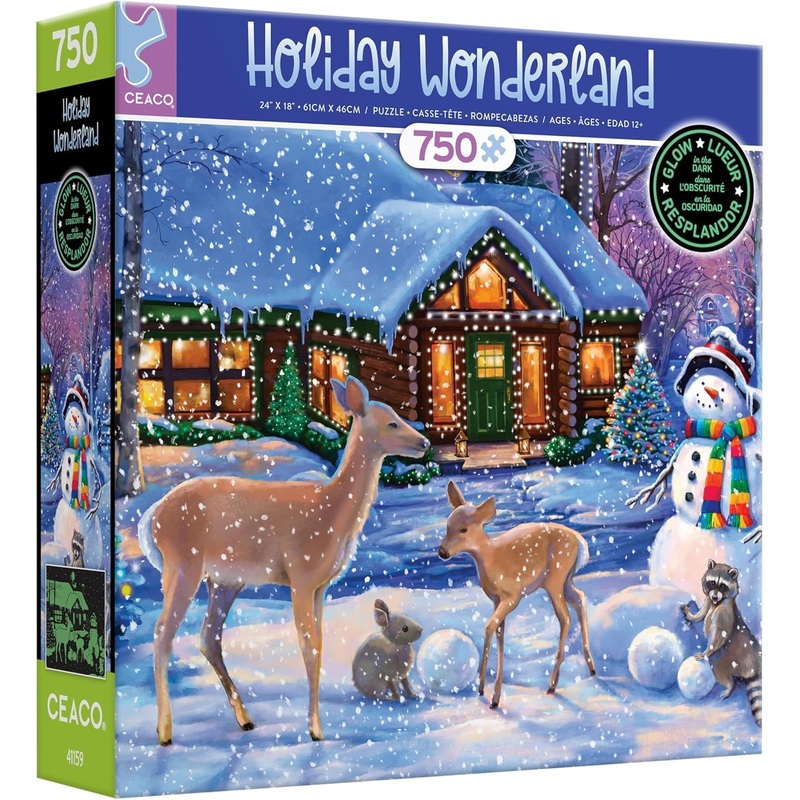 Ceaco Glow in The Dark Holiday Wonderland 750 Piece Jigsaw Puzzle |Ceaco In Lebanon