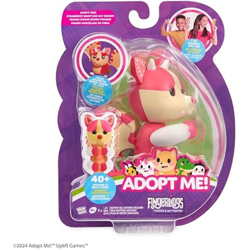 Fingerlings Strawberry Shortcake Bat Dragon Legendary Interactive Pet with 40+ Sounds & Reactions | Fingerlings In Lebanon