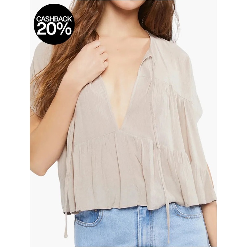 Forever 21 Women’s Fungi Tiered Tie Neck Blouse| Forever 21 in Lebanon