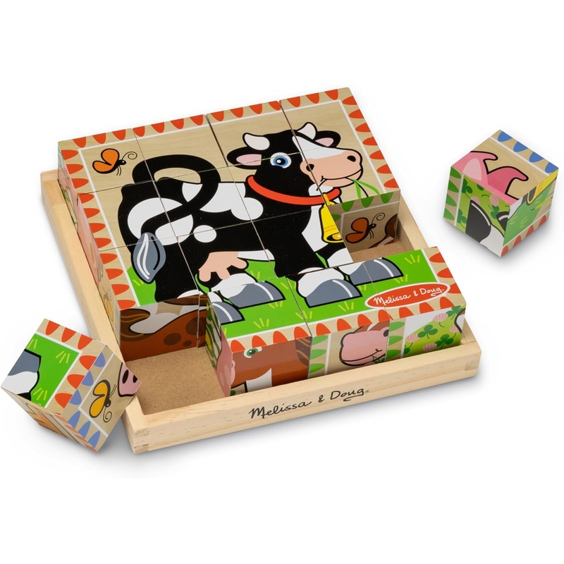 Melissa & Doug  Farm Wooden Cube Puzzle with Storage Tray |Melissa & Doug In Lebanon