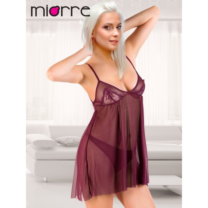 Miorre Women’s Burgundy Mini Satin Nightgown | Miorre In Lebanon
