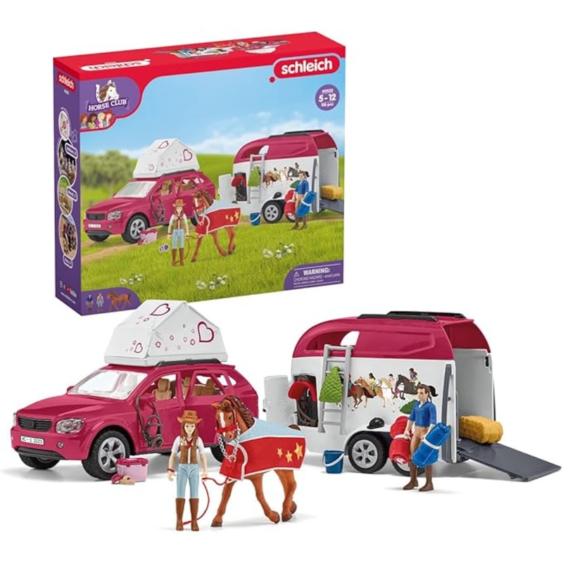 Schleich Horse Club 110 PC Car and Trailer Tent Camping Playset | Schleich In Lebanon