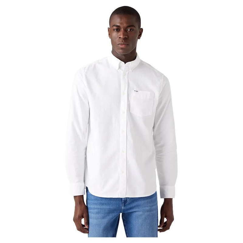 Wrangler Men’s White Long Sleeve Shirt | Wrangler In Lebanon