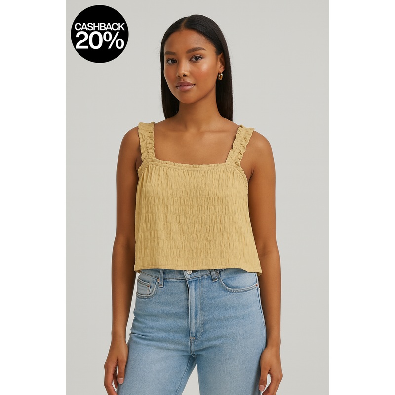 Forever 21 Women’s Beige Ruffle Sleeveless Plus Size Crop Top | Forever In Lebanon