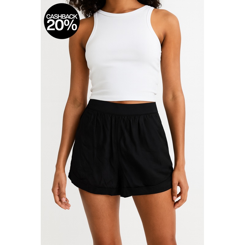 Forever 21 Women’s Black 2 Pocket Ruffle Short |Forever 21 In Lebanon