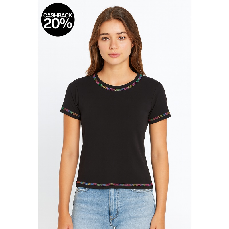 Forever 21 Women’s Black Short Sleeve Knit Top | Forever 21 In Lebanon