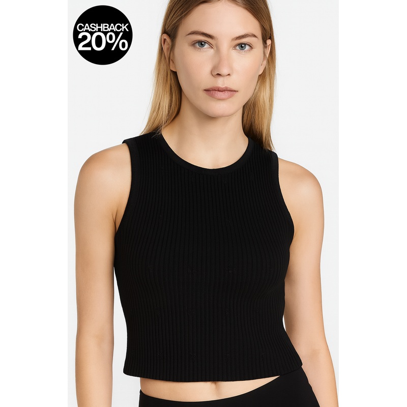 Forever 21 Women’s Black Sleeveless Ribbed Blouse | Forever 21 In Lebanon