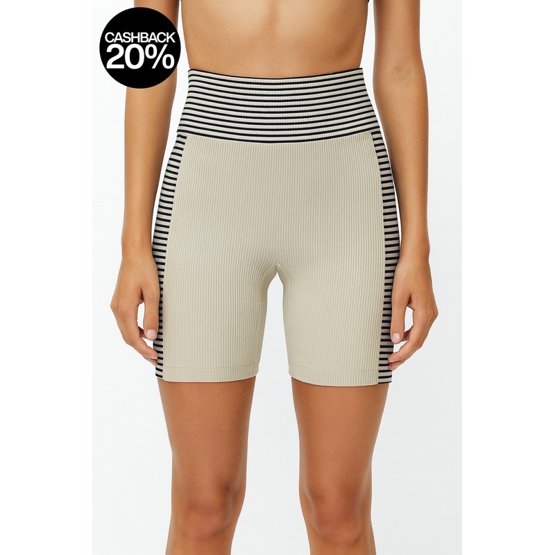 Forever 21 Women’s Black & White Ribbed Biker Short |Forever 21 In Lebanon