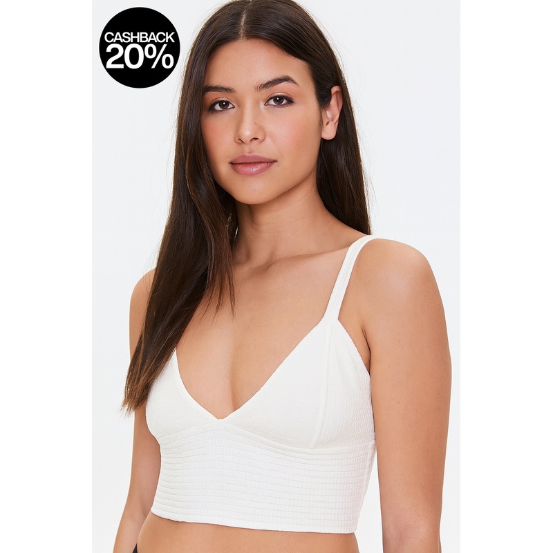 Forever 21 Women’s Light Gray Sleeveless V-Neck Crop Top | Forever 21 In Lebanon