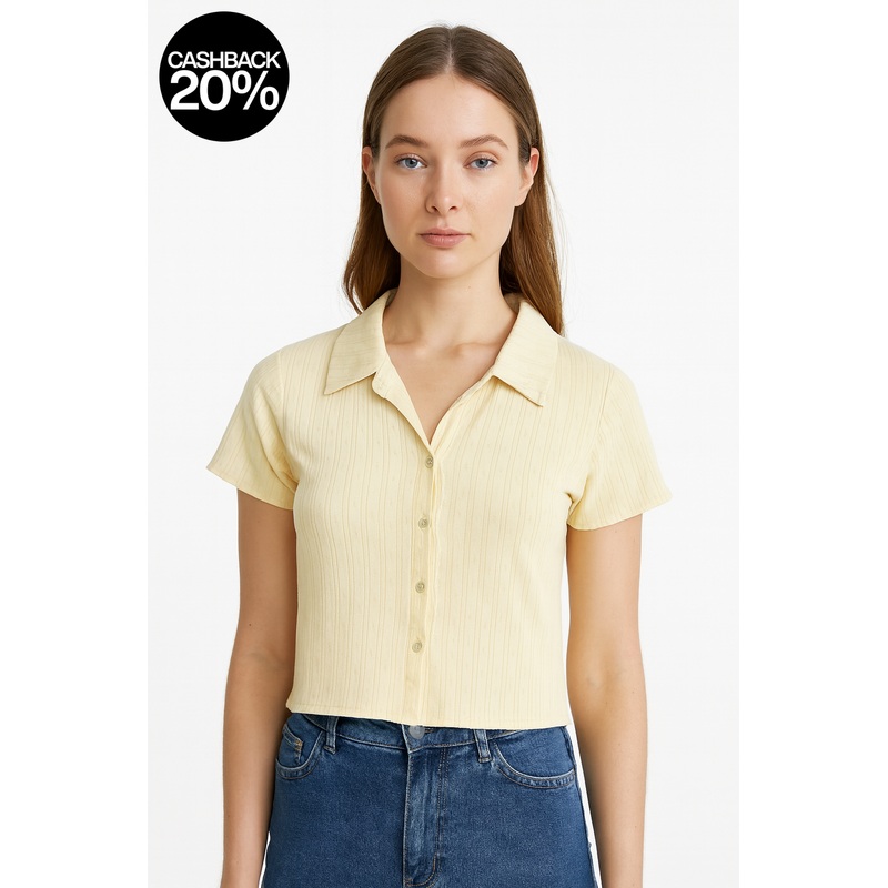 Forever 21 Women’s Off White Short Sleeve Button Blouse | Forever 21 In Lebanon