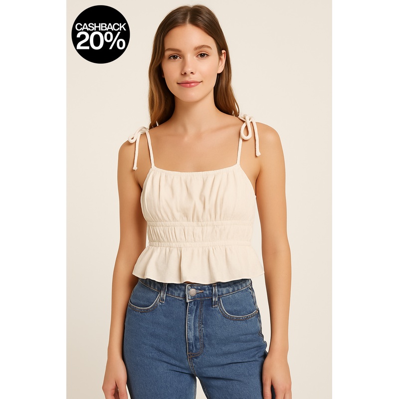 Forever 21 Women’s Off White Spaghetti Sleeve Crop Top |Forever 21 In Lebanon
