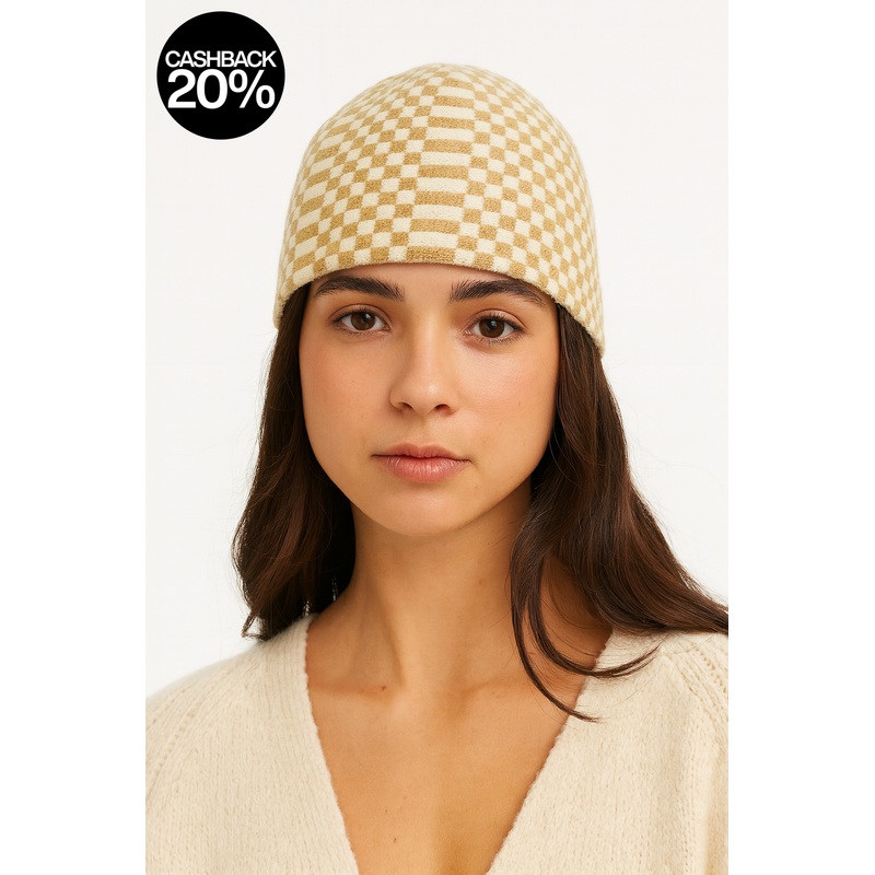 Forever 21 Women’s Tan & Brown Checkered Winter Hat |Forever 21 In Lebanon