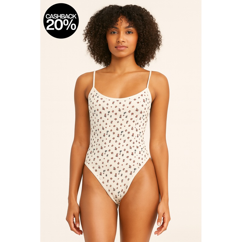 Forever 21 Women’s White Floral Printed Spaghetti Straps Bodysuit |Forever 21 In Lebanon