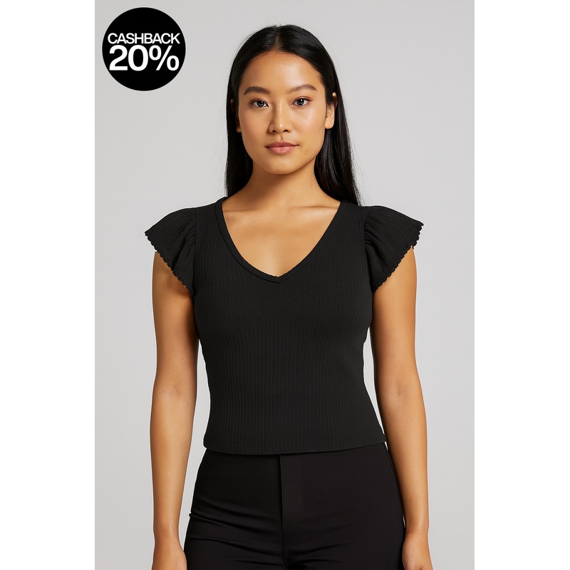 Forever 21 Womens Black Cap Sleeve Blouse | Forever 21 In Lebanon