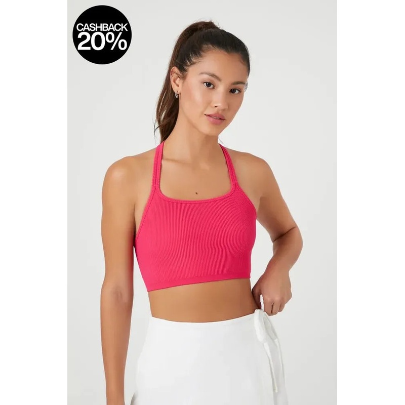 Forever 21 Womens Fuchsia Ribbed Sleeveless Crop Top  |Forever 21 In Lebanon