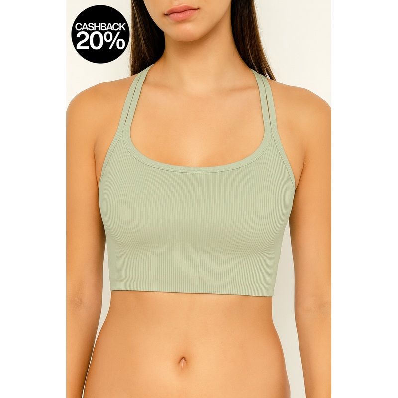 Forever 21 Womens Light Blue Ribbed Sleeveless Crop Top  |Forever 21 In Lebanon