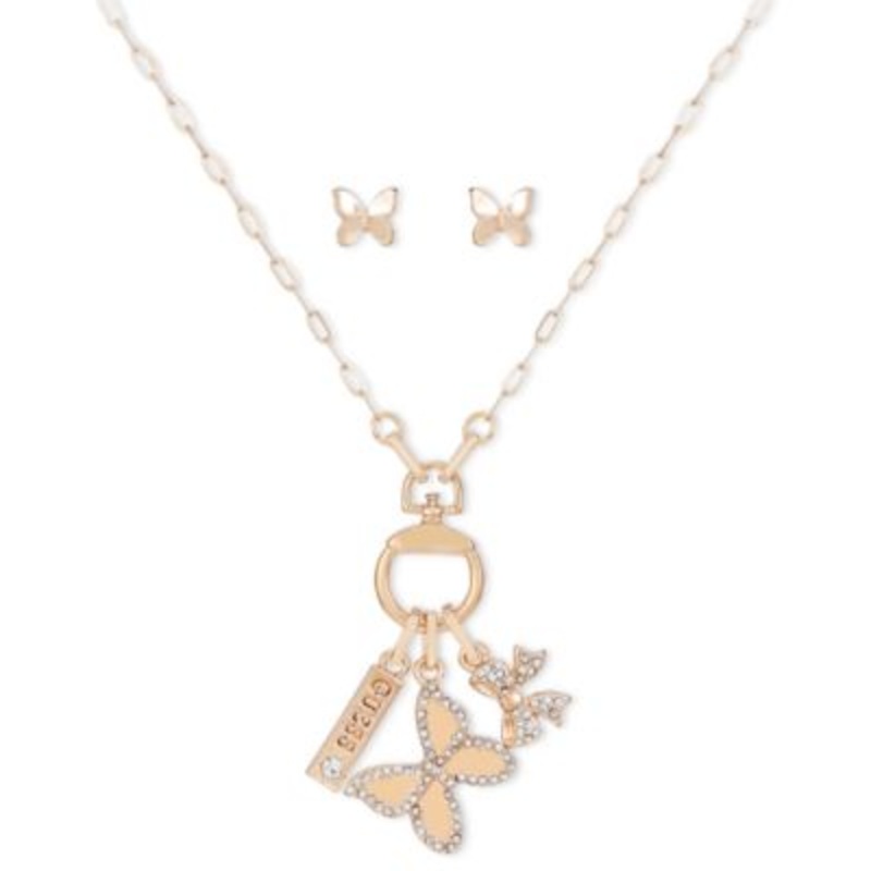 Guess Women’s Gold Tone Butterfly Necklace With Matching Earrings| Guess in Lebanon