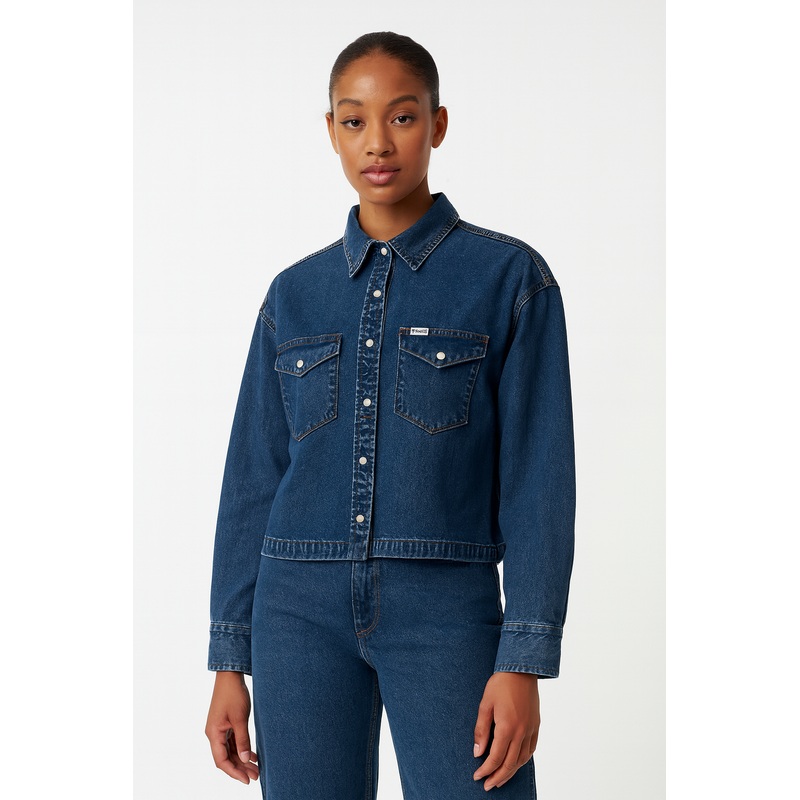 Wrangler Women’s Dark Blue Jeans Jacket | Wrangler In Lebanon