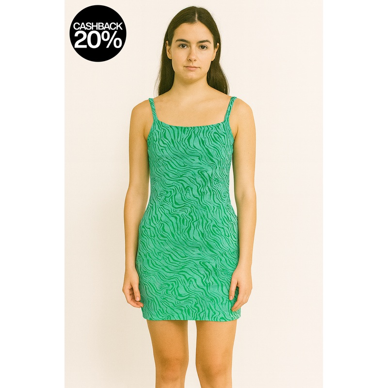 Forever 21 Women’s Blue & Green Zebra Printed Sleeveless Mini Dress |Forever 21 In Lebanon
