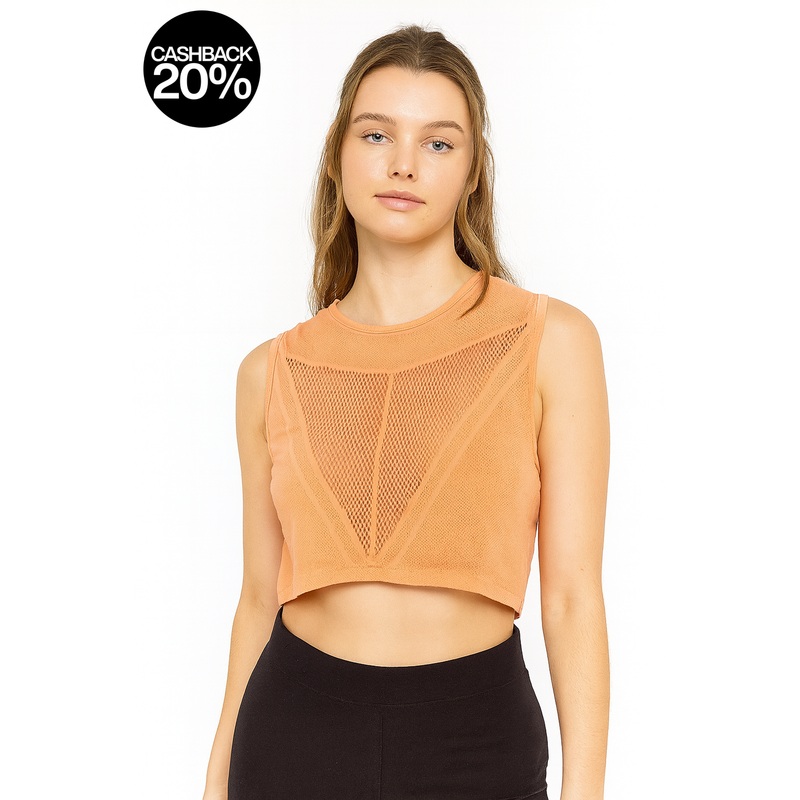 Forever 21 Women’s Coral Mesh Sleeveless Blouse |Forever 21 In Lebanon