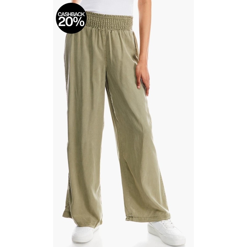 Forever 21 Women’s Khaki Green Loose Wide Leg Lightweight Pant | Forever 21 In Lebanon